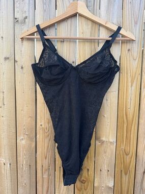 Dior Black Sheer Lace Bodysuit